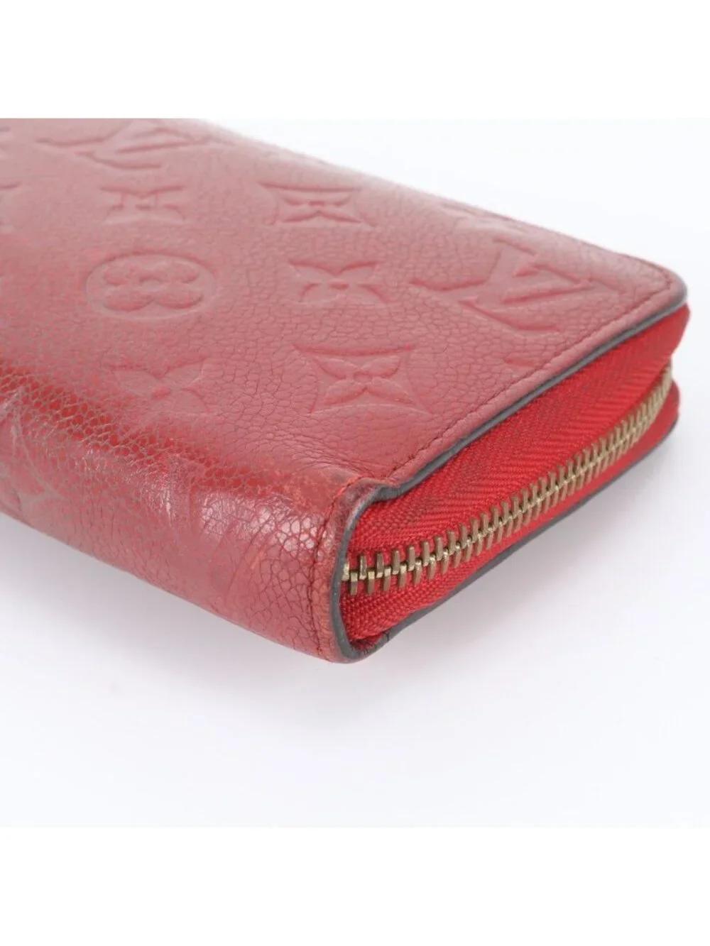 Louis Vuitton Monogram Empreinte Zippy Wallet Scarlet Leather